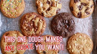 Crazy Cookie Dough One Cookie Recipe with Endless Variations [upl. by Aznecniv]