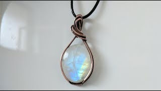 Wire Wrapped Side Swept Elegant Pendant Tutorial Beginner [upl. by Ecnerrat]