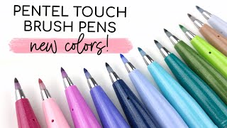 NEW COLORS Pentel Fude Touch Brush Sign Pen Review [upl. by Ykcim96]