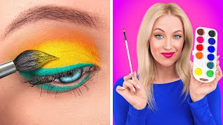 HOW TO SNEAK MAKEUP INTO CLASS  Back To School Beautiful Makeup by 123 GO [upl. by Anaela]