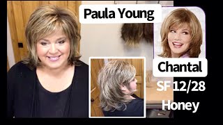 Paula Young Wig Unboxing Review amp Style Chantal Wig Color SF 1026 Buttered Toast [upl. by Aliemaj769]