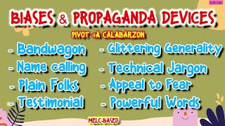 Biases amp Types of Propaganda Devices I PIVOT 4A CALABARZON with Teacher Calai [upl. by Kcirevam834]