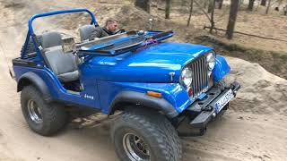 Jeep CJ5 AMC 360 V8 in the desert of Jänschwalde Germany [upl. by Sajet]