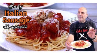 Easy Italian Sausage Spaghetti Recipe  In 30 Minutes [upl. by Ennairak729]