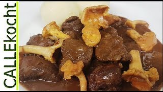 Saftiges Gulasch vom Wild zubereiten und schmoren  Wildragout Omas Rezept [upl. by Eppilihp590]