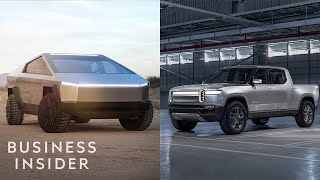 How Teslas Cybertruck Stacks Up Against The Rivian R1T Electric Truck [upl. by Lerrud]