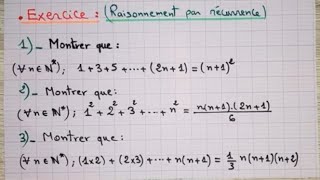 Raisonnement par récurrence exercice Notions de LOGIQUE [upl. by Roee]