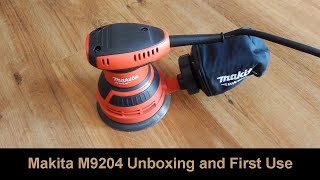 Makita M9204 125MM Random Orbit Sander Unboxing and First Use [upl. by Axe626]