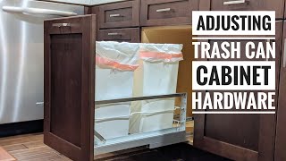 How to adjust cabinet trash can hardware  Sollera Cabinets [upl. by Nyrrat937]