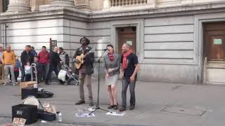 Reggae Busker singing three little birds Street Performance [upl. by Longo]