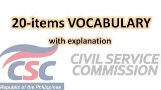 Vocabulary Mock Exam Civil Service Entrance test English Verbal Reasoning Test [upl. by Llerrod]