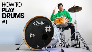 HOW TO PLAY DRUMS  Beginner Drum Lesson 1 [upl. by Scotty]