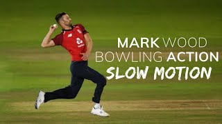 Mark Wood Bowling Action SlowMotion [upl. by Oiceladni]