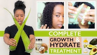 How to Grow amp Hydrate Natural Hair and Transitioning Hair  Aloe Vera Oil Treatment [upl. by Estey]