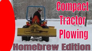 SubCompact Tractor plowing with a Homemade Plow [upl. by Natloz]