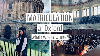 WHAT IS MATRICULATION  oxford university  first year [upl. by Nnyledam]