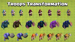 All Troops Transformation at every level  Clash of Clans [upl. by Anilam]