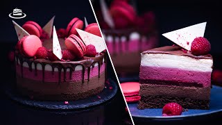 Tort Trio cu Zmeura si Ciocolata  Neapolitan Mousse Cake EN SUB [upl. by Claudell186]