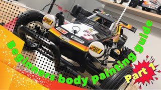 Tamiya Car Hornet RC Buggy Body Painting Guide Part 1 [upl. by Aliuqaj]