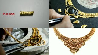 Latest Gold Necklace Design  Jewellery Making  Learn how to make this design  24K Pure Gold [upl. by Egamlat365]