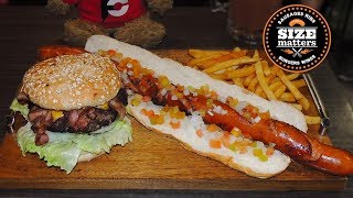 Monster Hungarian Sausage Burger Combo Food Challenge [upl. by Rior]