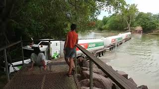 Roadtrain Triple Crossing East Alligator River at Cahills Crossing [upl. by Rratsal]