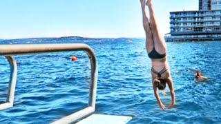 Diving board tricks on the lake [upl. by Fabrianna]