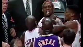 Shaquille ONeal vs Dennis Rodman Heated Moments Comp [upl. by Hilly]