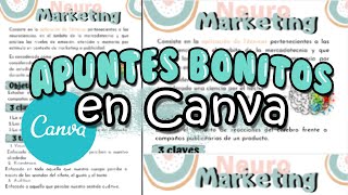 Como hacer apuntes bonitos en CANVA [upl. by Joleen]