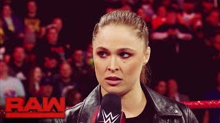 Ronda Rouseys Road to WrestleMania Raw March 12 2018 [upl. by Susan]