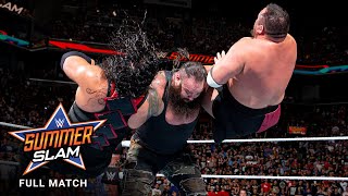 FULL MATCH Lesnar vs Reigns vs Joe vs Strowman  Universal Title Match SummerSlam 2017 [upl. by Eimaraj719]