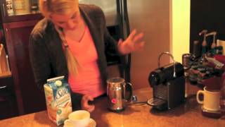 Nespresso Aeroccino Plus Frother Review Frothing Almond Milk [upl. by Adiahs856]