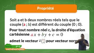 1ère C  Mathématiques  Géométrie analytique du plan [upl. by Bonny]