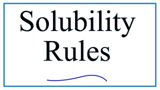 Solubility Rules Explanation amp Practice [upl. by Gulgee621]